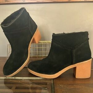 NWOT UGG Women’s Kasen Black Suede Heeled Bootie